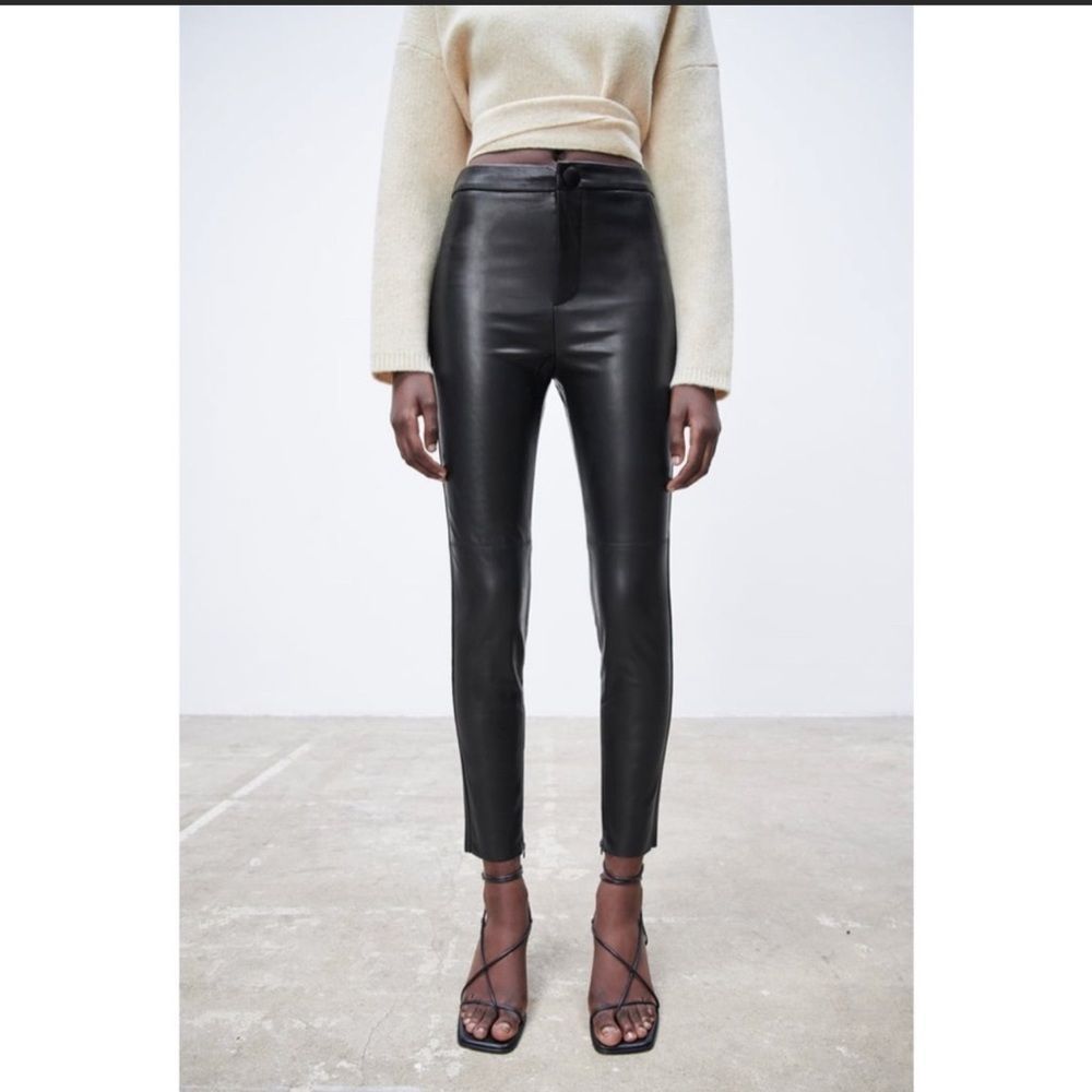 Zara Black Leather Leggings